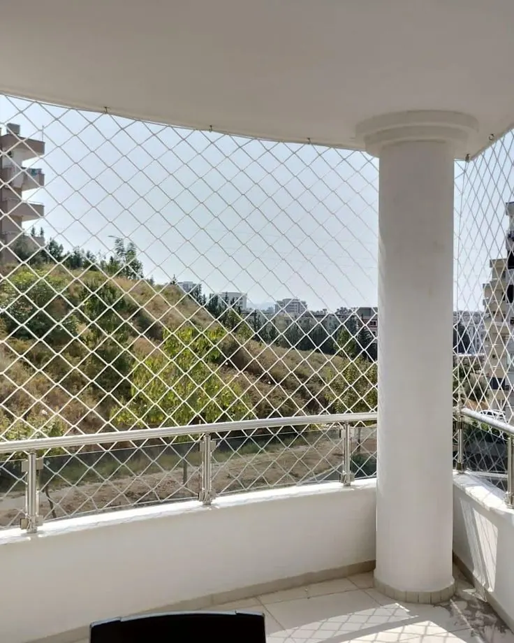 Balcony pigeon net close-up mesh pattern